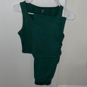 Green two piece set ( Sweats/tank top )